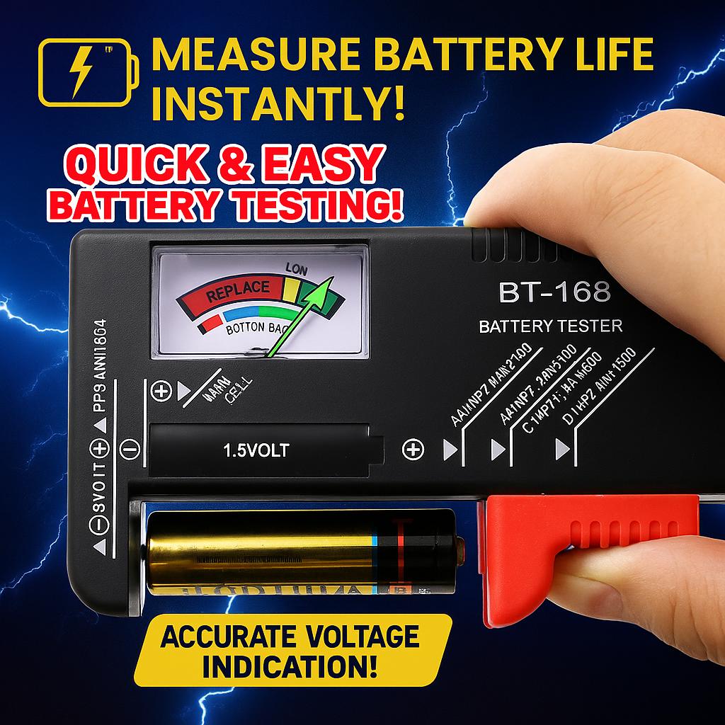 BT-168 AA/AAA/C/D/9V/1.5V Batteries Universal Button Cell Battery Colour Coded Meter Indicate Volt Tester Checker BT168 Power