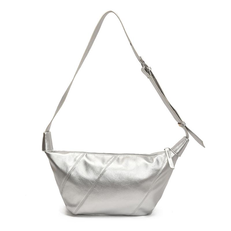 Женская сумка-багет большой вместимости, женская летняя новинка 2025, модная сумка-пельмень из мягкой кожи, повседневная модная наплечная сумка-мессенджер