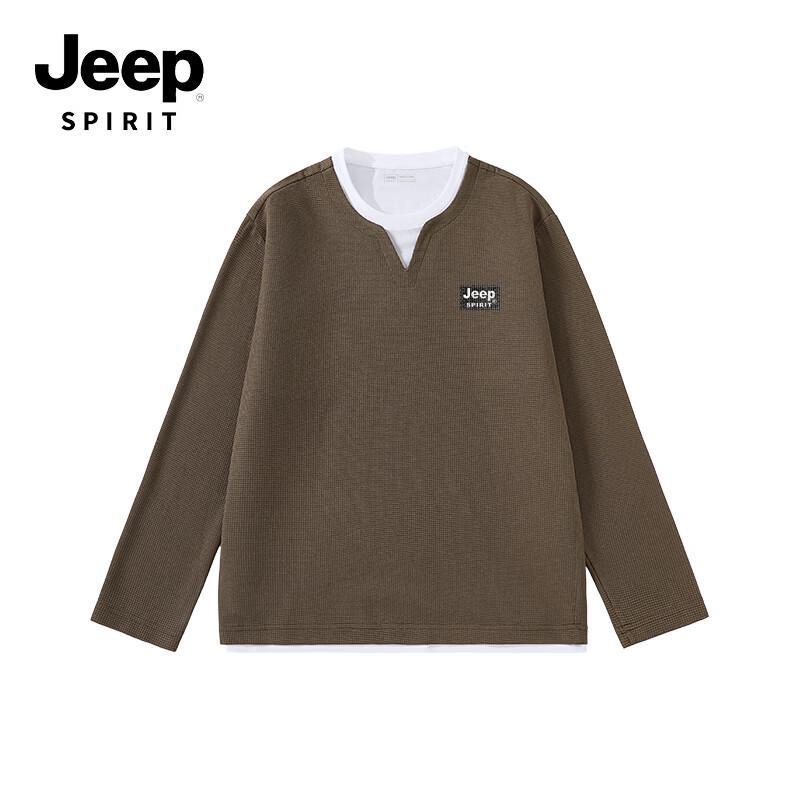 Мужская футболка с длинным рукавом JEEP SPIRIT, имитация двух предметов