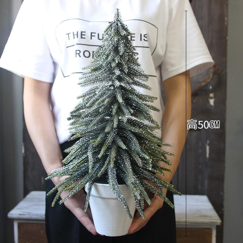 Christmas Snow Artificial White PE Tree Decoration Decor Home Party New Year Scene Shooting Ice Sculpture Museum Decoration Tree