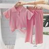 Girls' Summer 2025 Trendy Short-Sleeve Sports Suit - Stylish Two-Piece Set for Baby Girls