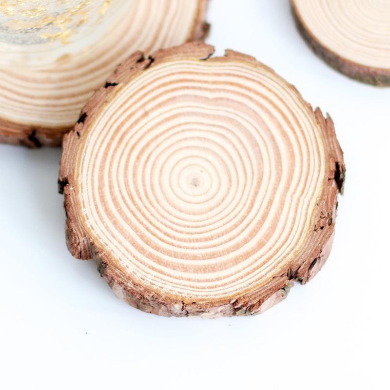 Wooden Stump Tray Wooden Round Wooden Base Table Decoration Wooden Grain Coaster