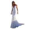 2025 Sexy V-Neck White Spaghetti Strap Evening Gown
