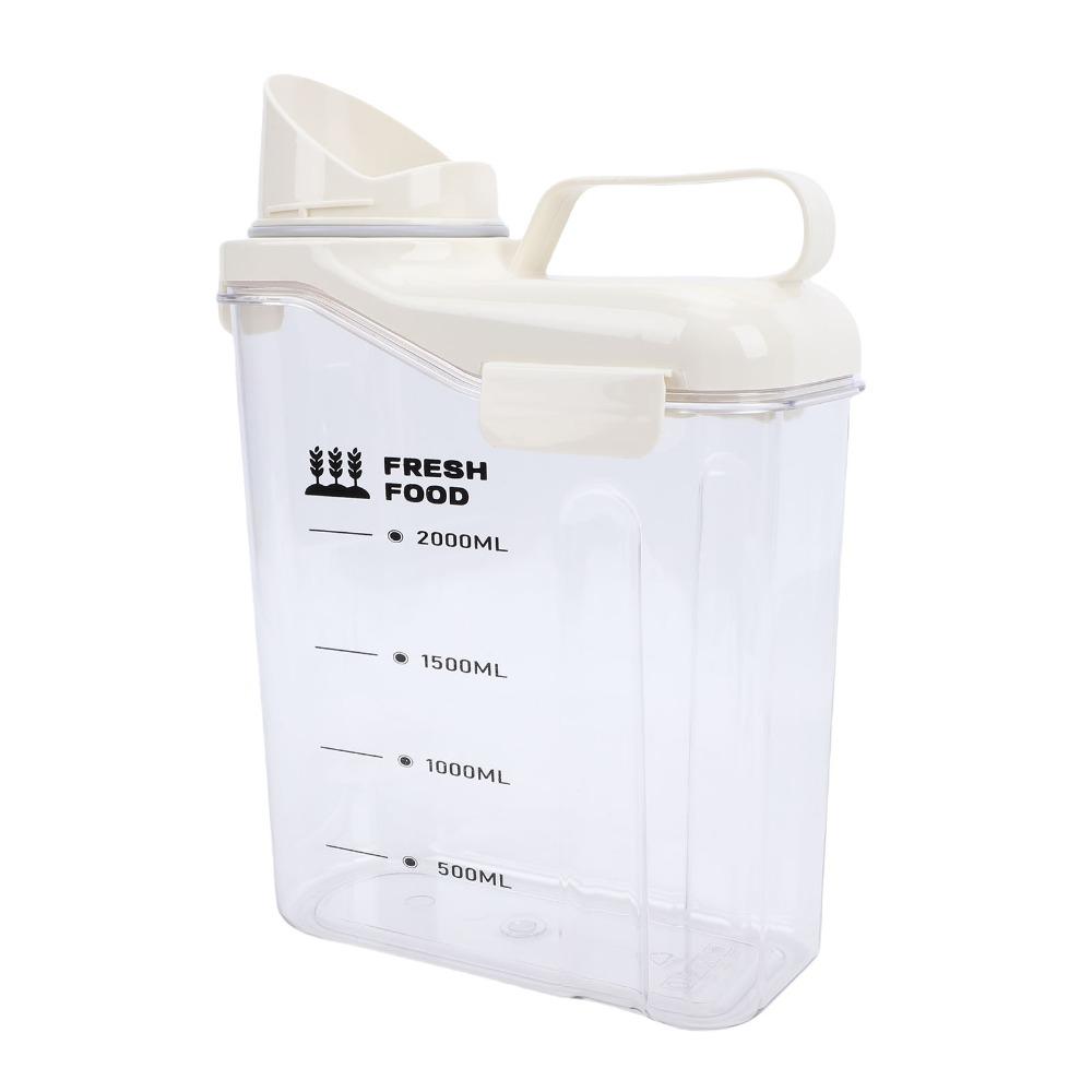 PET Plastic Rice Storage Container 2300ml Pet Food Container Food Storage Canister For Home
