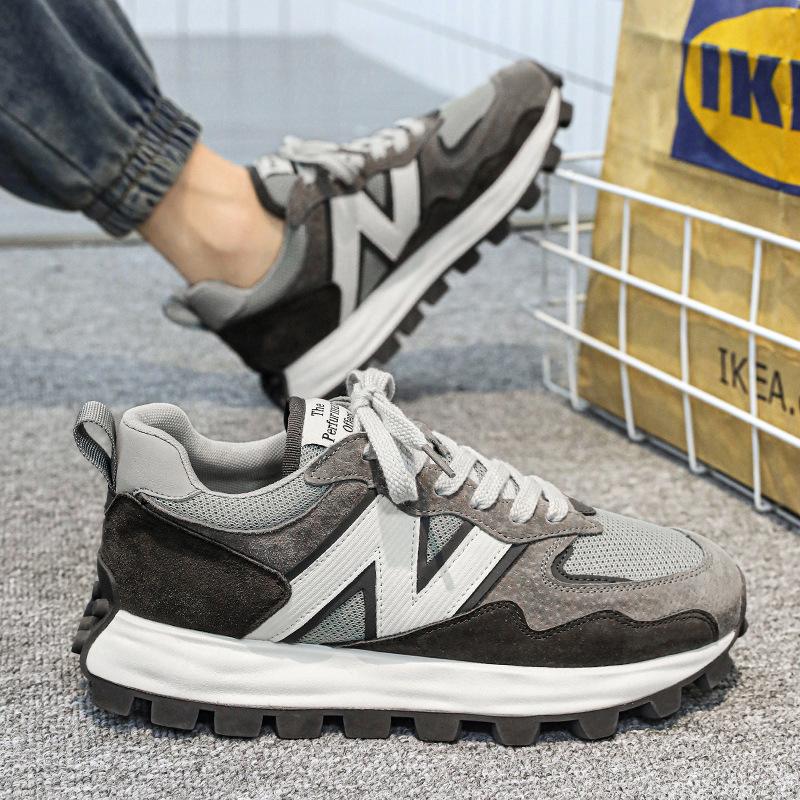 Мужская обувь 2024 года, осень, новая сетчатая дышащая обувь в гонконгском стиле, нишевая мужская обувь для отдыха, спорта, бега, модная обувь для папы Форреста Гампа