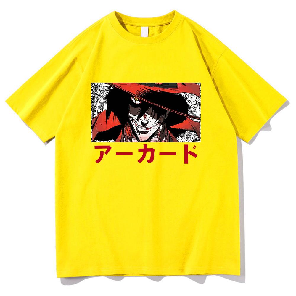 Футболка Hellsing Ultimate унисекс Harajuku Эстетическая футболка Alucard Eyes унисекс аниме Unisexga высокое качество ретро хлопковая футболка с песком