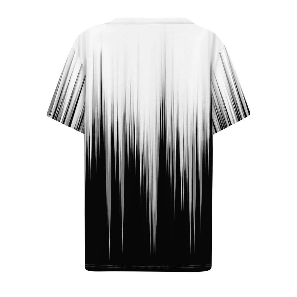 Женская футболка Футболка с принтом с коротким рукавом Повседневные выходные Мода Базовый топ с V-образным вырезом Обычный топ