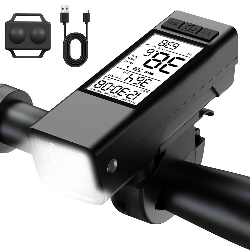 Multifunctional Bicycle Rechargeable 2600mAh Road Bike Powerful and CatEye Cycle Computer with Battery Level LED High IPX5 Easy Can Also Be Used As a