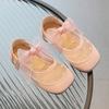 2024 Summer New Children Flat Shoes Girls Mesh Bowknot Casual Shoes Kids Square Toe Non-slip Leisure Comfy Baby Shoes