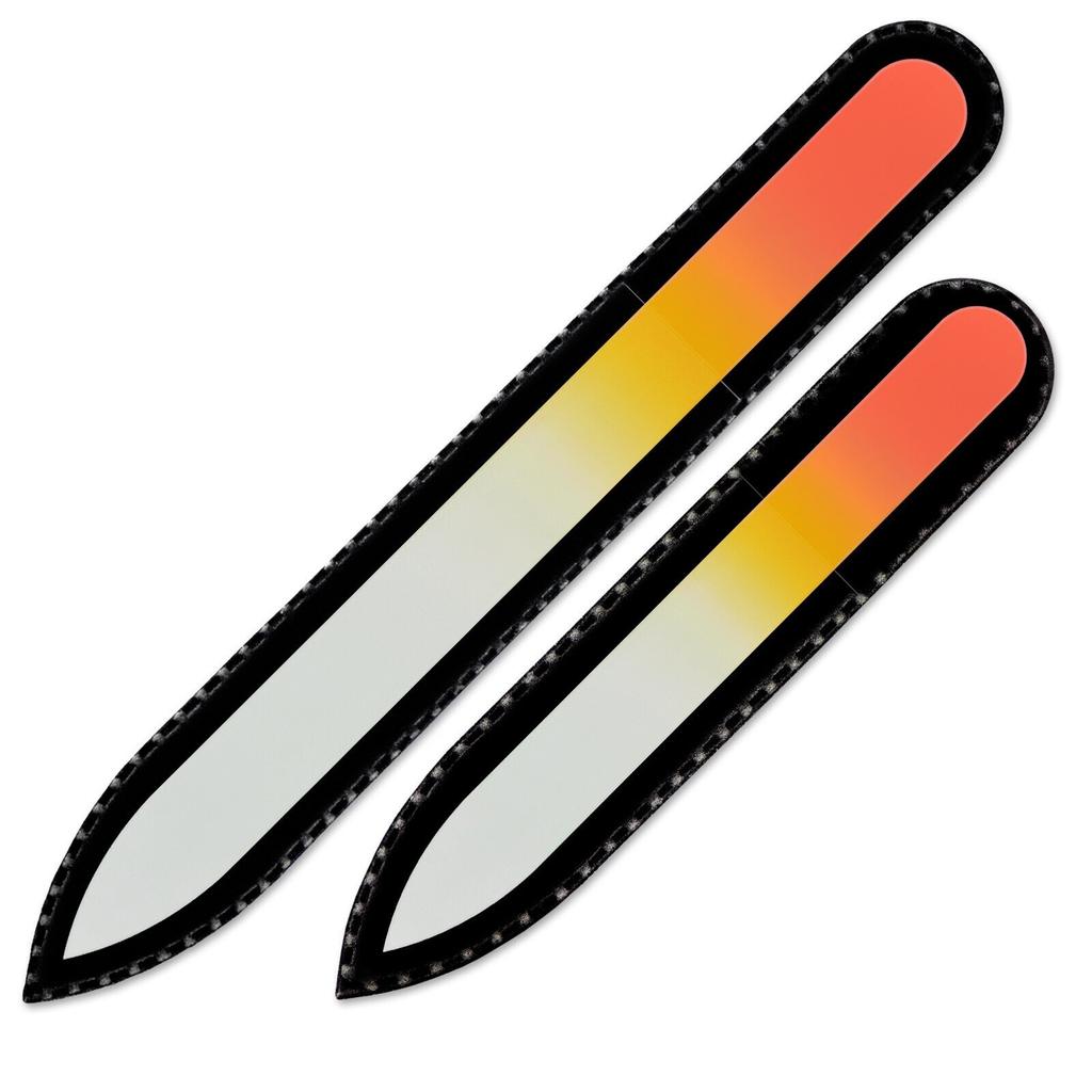 Набор из 2 пилочек для ногтей Rainbow Crystal, ручная работа из чешского закаленного стекла R-MS