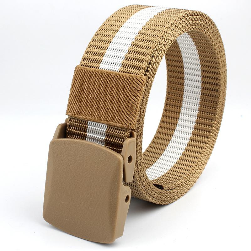 Men's Tactical Nylon Canvas Casual Belt Outdoor Training Electronic Security Check Iron-Free Tactics