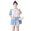 Korean Style Summer Maternity Babydoll Top + Belly Support Shorts Set