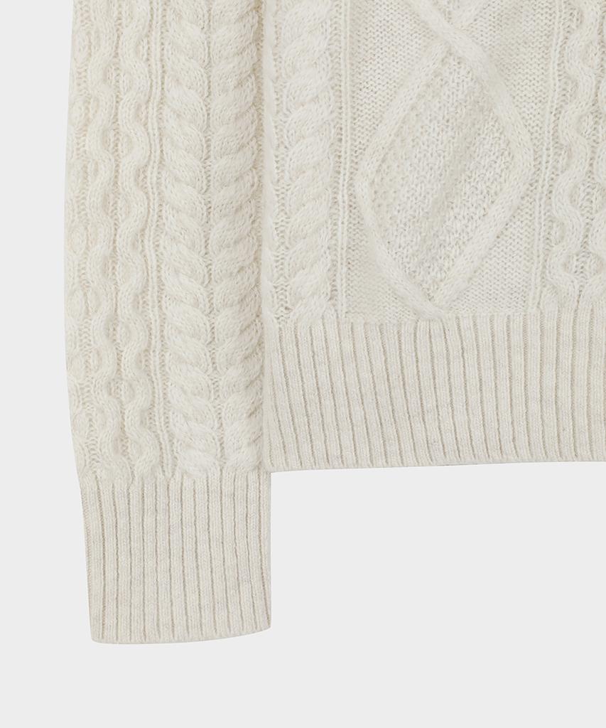 BROOKS BROTHERS Aran Cable Sweater (Ivory) (Bbwrmf4512Bew)