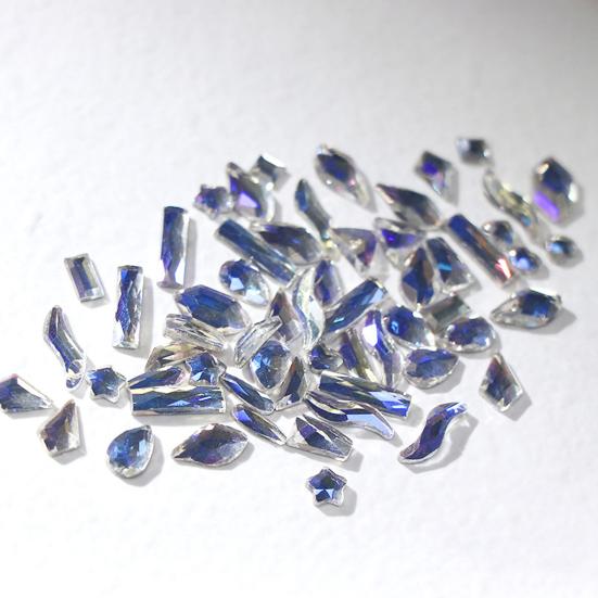 50 шт., стеклянные стразы для ногтей «Аврора», «сделай сам», стразы для дизайна ногтей, стразы с плоским дном, для потрясающего вечернего образа