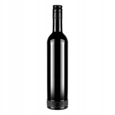 Szklana Butelka Kryształ 500 Ml Czarna Elegancka Na Alkohol Wódkę Prezent