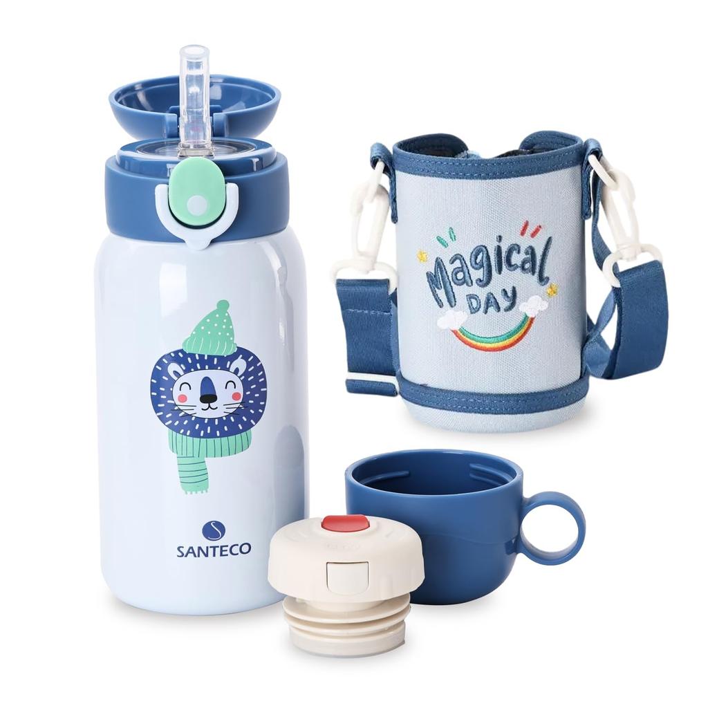 SANTECO MARA Thermos Water for with Direct Sports Drink Carbonated Drink Keeps Drinks Cold or Vacuum Wide 316 Stainless Stylish and Cute Design for