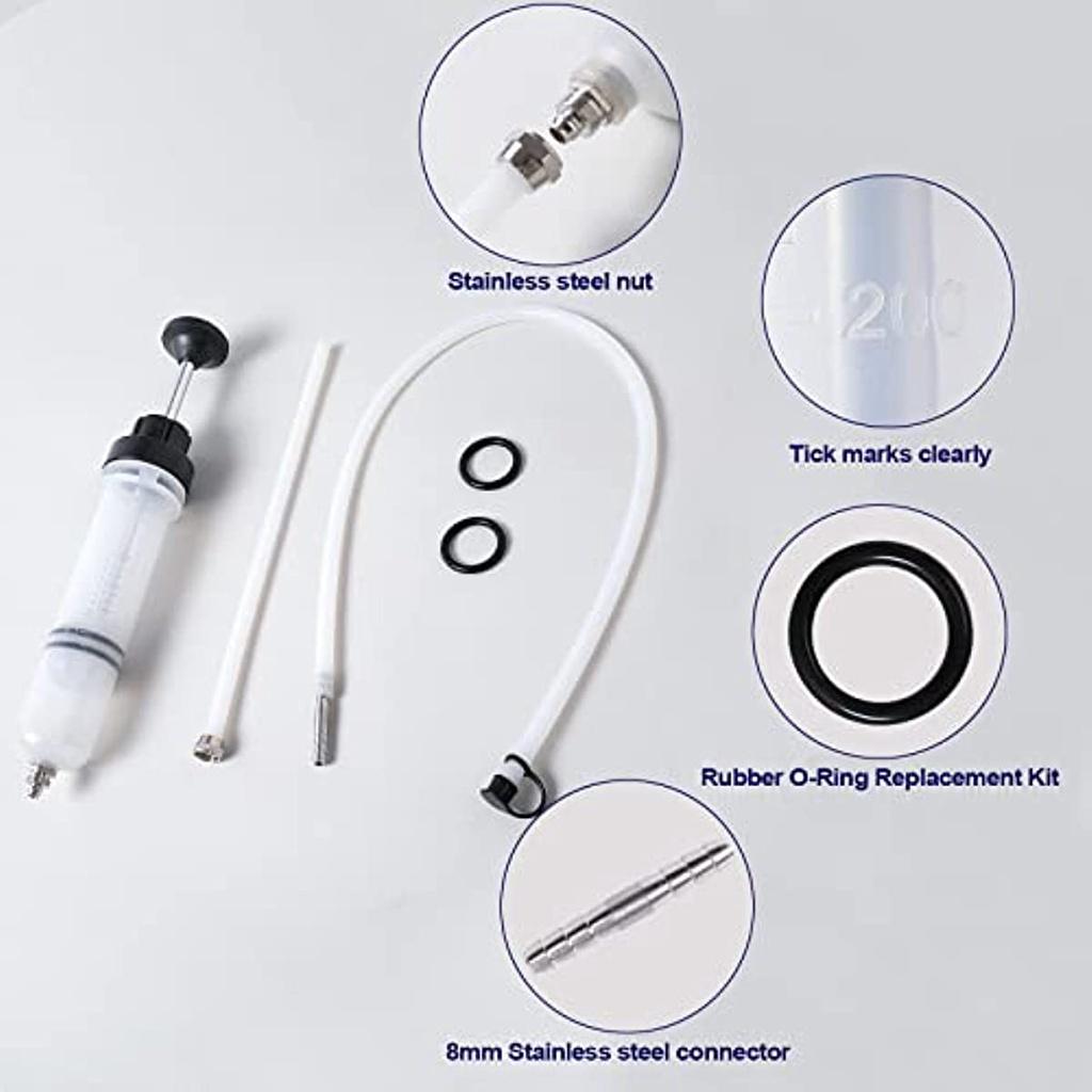 Маслоэкстракционный насос 200 куб.см. Шприц для замены масла Насос для откачки тормозной жидкости Распылитель масла со шлангом Подходит для тормозной жидкости Трансмиссионные масла Охлаждающая жидкость Двигатель