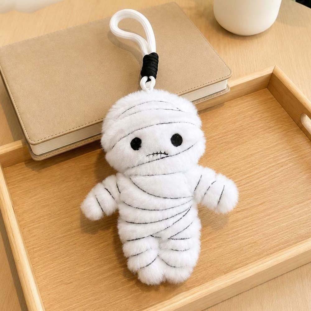 Lightweight Mummy Plush Key Chain Compact Size Skull Bag Pendant Halloween Stuffed Doll Tote Bag
