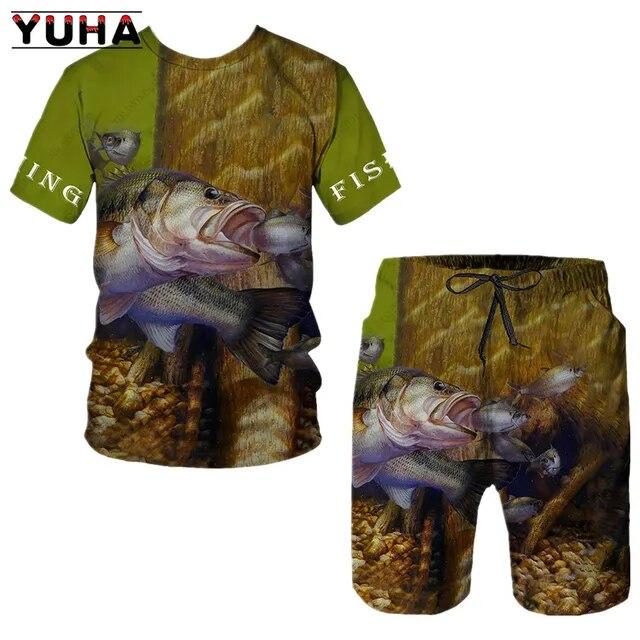 Мужские летние шорты с рыбой, мужская одежда для охоты, кемпинга, 3d принт, спортивные бестселлеры, спортивные костюмы, спортивная одежда