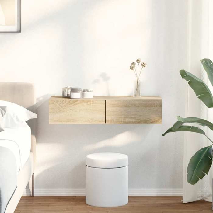 VidaXL Wall Shelf with Drawers Sonoma Oak Engineered Wood 859979