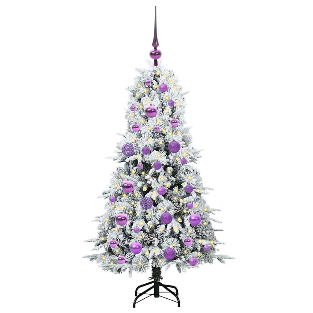 Artificial Foldable Christmas Tree White 120 cm PE and PVC