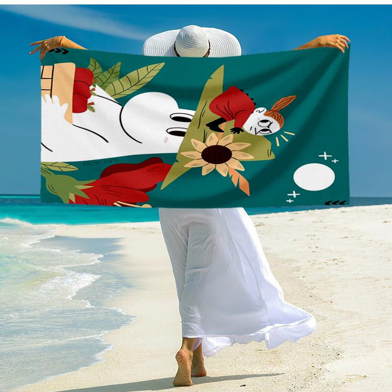 Ultra-Soft Beach Towel with Moomin Theme,Ideal for Pool - Camping, Diving - Perfect Travel Essential, Vibrant Beach Towel.