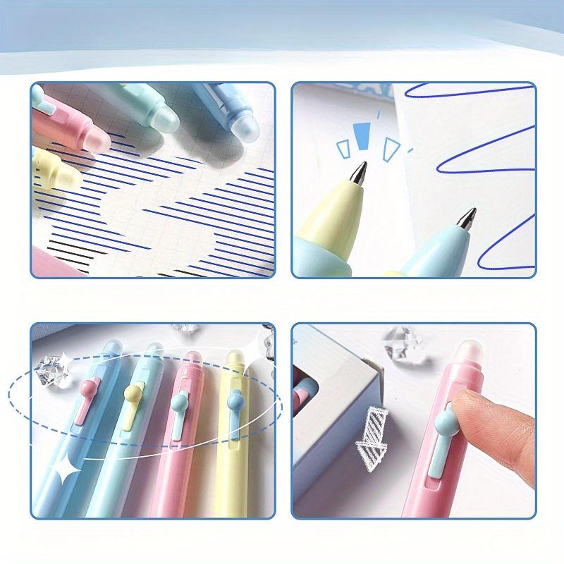 4 шт./коробка стираемых гелевых ручек с тонким кончиком 0,5 мм, черные/синие чернила для письма, школьные канцелярские принадлежности