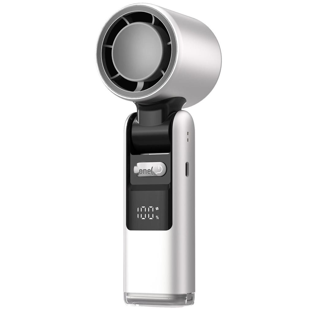 Мини-ручной складной вентилятор с 100 скоростями, функцией ледяного компресса, LED и возможностью ношения на шее