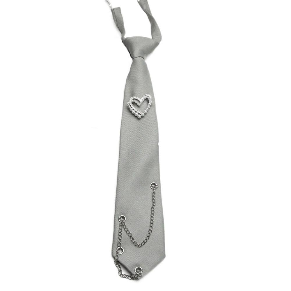 Black Long Necktie Korean Style Shirt Tie Temperament Love Heart Tie  Performance