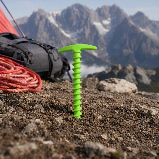 10Pcs Plastic Screw-in Tent Stake, Heavy Duty T-shaped Canopy Tent Peg, Windproof Spiral Ground Stake for Outdoor Camping Hiking Garden
