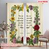 2pcs 2D Flat Printing Curtains Alice Wonderland Floral Quote Polyester Without Electricity All Season Party & Holiday Decor Use