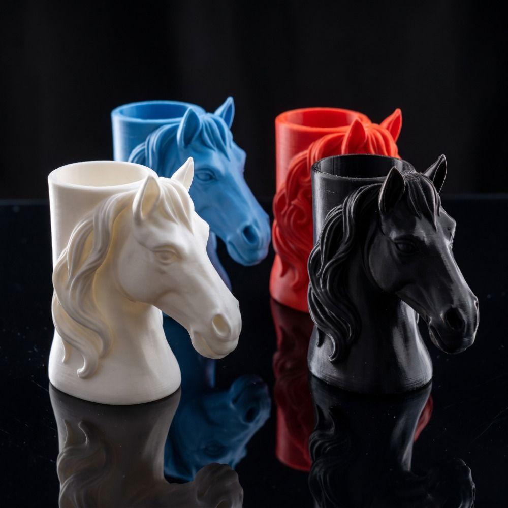 3D Printed Horse-Shaped Pen Holder Vase Makeup Brush Holder Storage Box Study Room