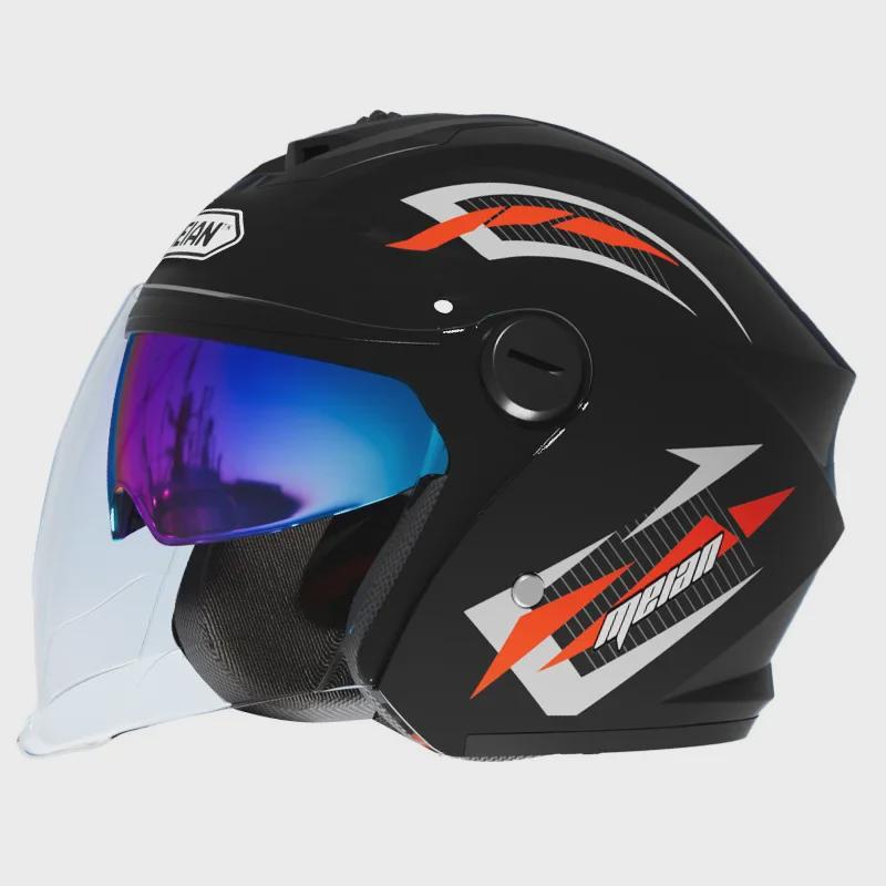 Зимний мотоциклетный шлем с аккумулятором и электрическими линзами, сертифицированный 3C, для мужчин и женщин - защита от холода и тепло