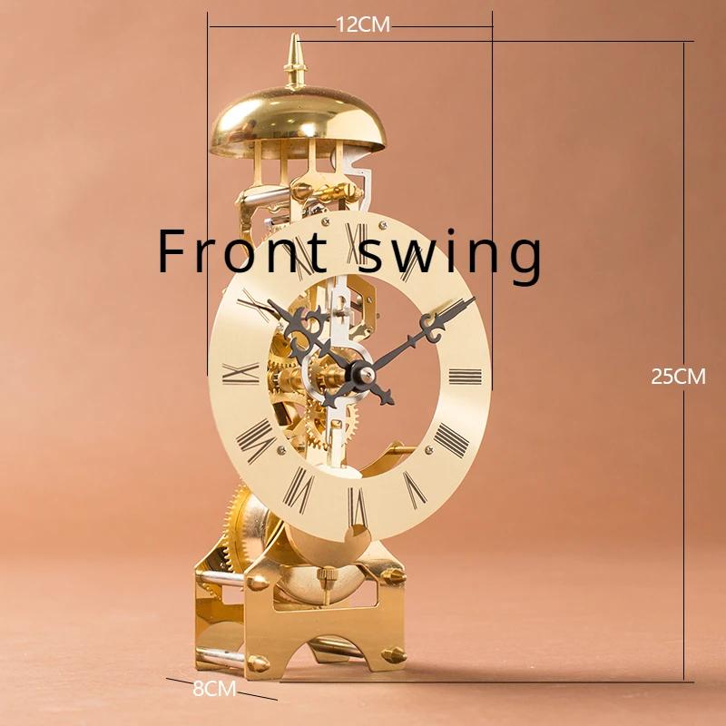 Ретро Механические Настольные Часы Эстетичные Металлические Настольные Часы Вращающиеся Шестерни Большие Для Гостиной Офиса Стола Винтажное Украшение Дом