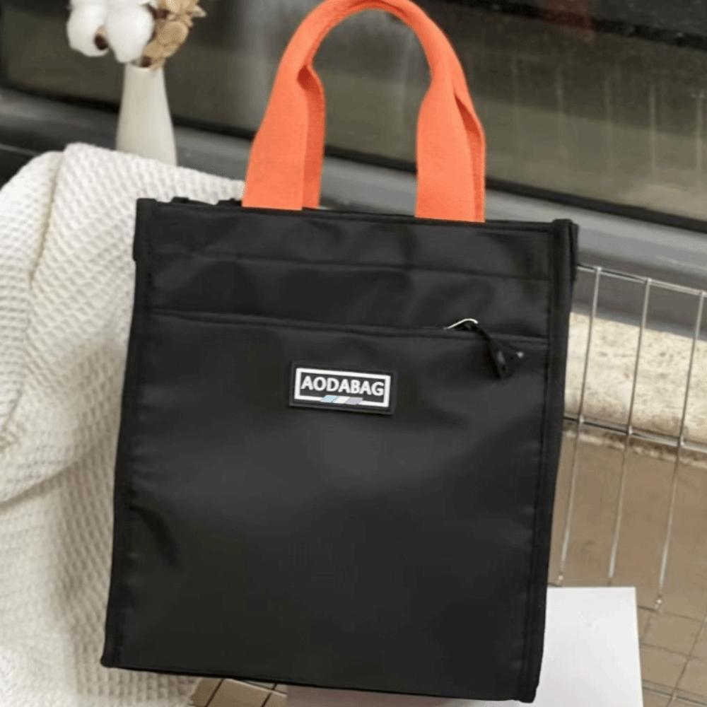 Waterproof Camping Handbag Nylon Student Book Bag Simple Cooler Lunch Bag  Outdoor