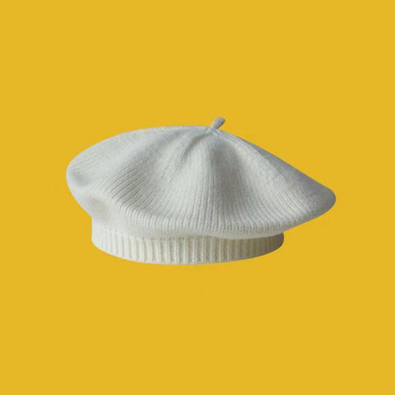Fashion Cute Baby Knitted Beret Hat Solid Color Children's Warm Hats Autumn Winter Cap For Kids Outdoor Bonnet Accessories Gift