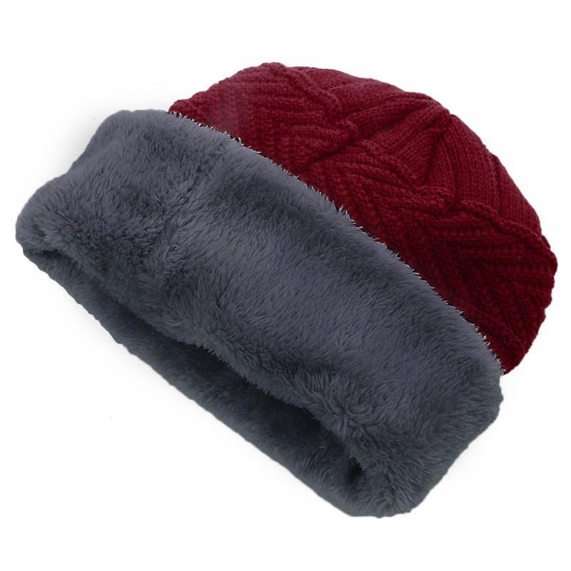 3pcs/set Fashion Plush-lined Knitted Caps Men Women's Winter Hats Scarves Touch Screen Gloves Thicken Warm Beanie Hat
