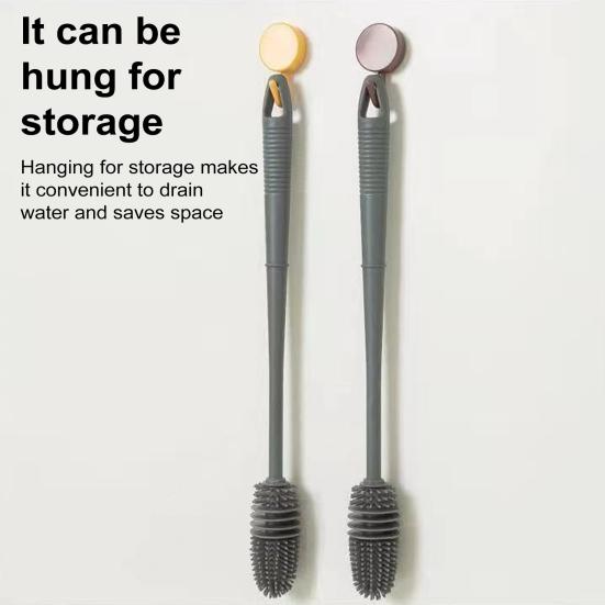 Yousheng Силиконовая щетка для мытья бутылок с длинной ручкой, мягкая щетина, щетка для узкого горлышка, инструмент для чистки стеклянной посуды и детских бутылочек