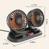 5/12/24V Portable Dual Head Car Fan 360° Rotation 2 Speed Electric Fan USB Air Circulation Fans For Dashboard Car Fan