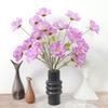 Искусственная орхидея 4 головки Шелковые розы Цветы Насыпные головки для DIY Домашний декор комнаты Свадебное украшение Венок для вечеринки по случаю дня рождения Поддельный