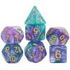 Набор из 7 игральных костей DND Polyhedral Dice, разноцветные с блестками, D4 D6 D8 D10 D% D12 D20 для настольных игр DND TRPG, развлекательных игр для вечеринок