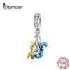BAMOER Waiting Mermaid Pendant for Necklace Sterling Silver 925 Enamel Design Charms