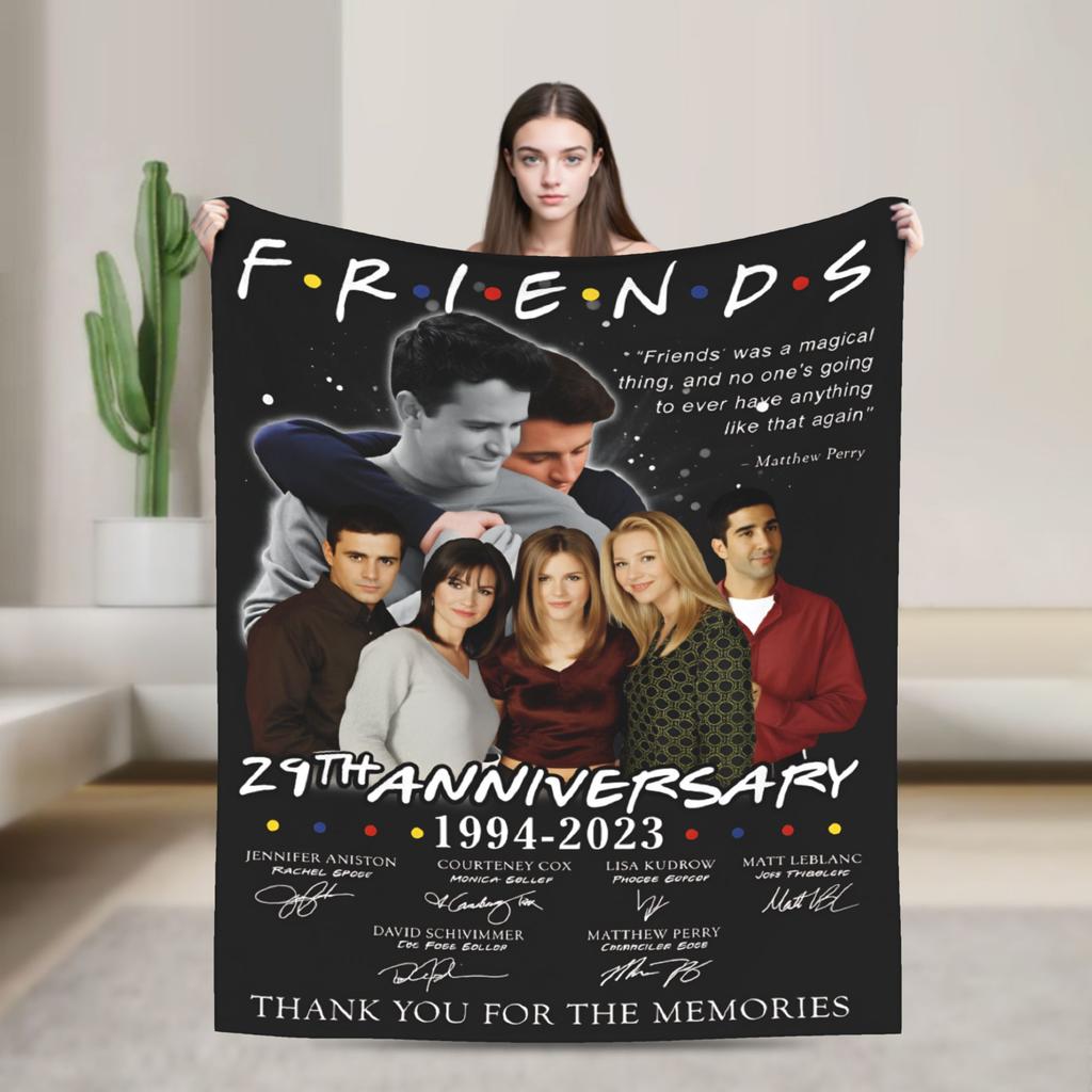 Friends Television Cartoon Blankets Warm Soft Plush Throw Blanket For Couch Bed Travel Office Flannel Bedspread Bed Cover
