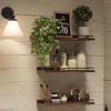 3pcs Rustic Style Wooden Floating Shelf, Bathroom Wall Mounted Organiser, Space Saving Bathroom Organiser, Home, Wall Decoration