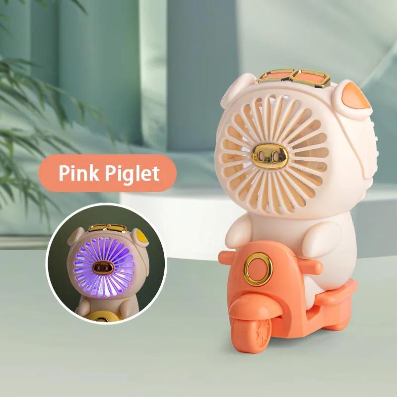 Перезаряжаемый мини-вентилятор, симпатичные настольные вентиляторы для домашних животных для студентов, бесшумный USB-вентилятор с ночной подсветкой, двухскоростной охладитель воздуха