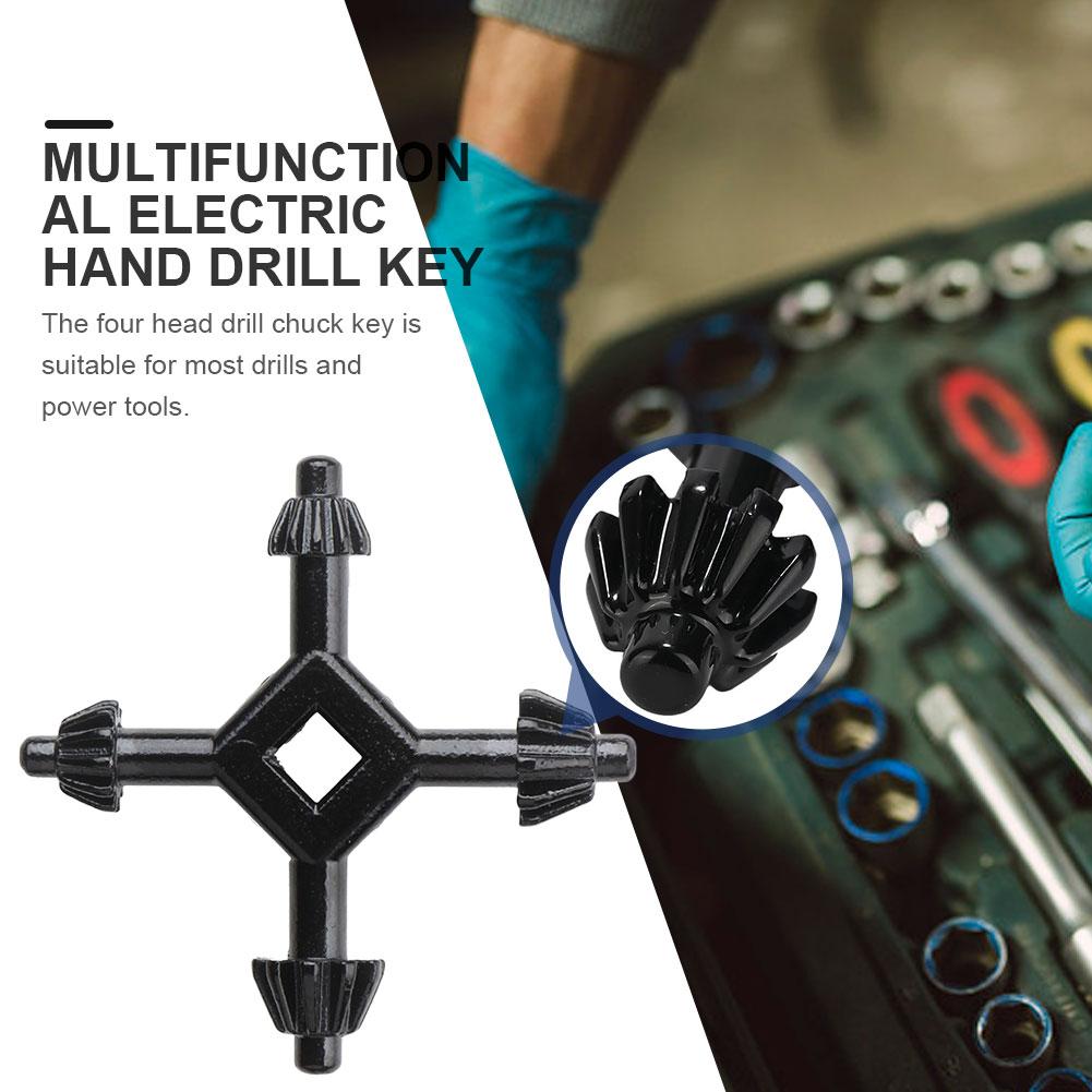 3-1PCS 4 In 1 Multi-function Universal Chuck Key Drill Drilling Holder Spanner Ratchet Socket Ring Combination Grip Star Wrench