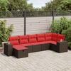 VidaXL Garden Lounge Set with Cushions 7 Pcs Brown Wicker 3325710