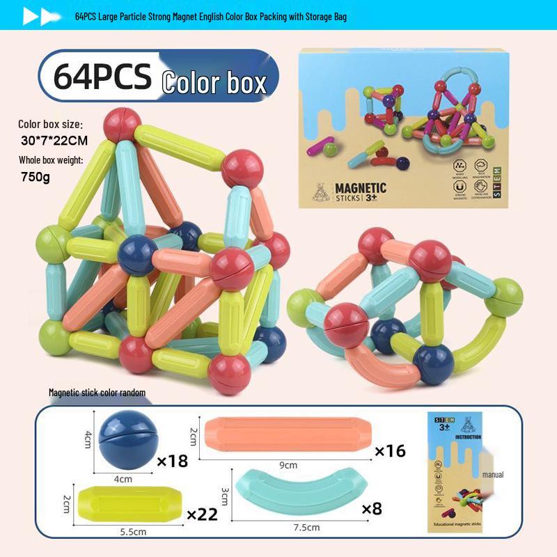 Children's Magnetic Sticks & Tiles Building Set – Versatile, Educational Early Learning Toy