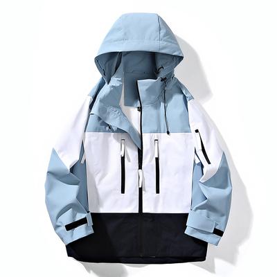 Весна и осень, уличная водонепроницаемая одежда большого размера, модная брендовая повседневная твердая однослойная горная одежда с капюшоном и альпинизмом