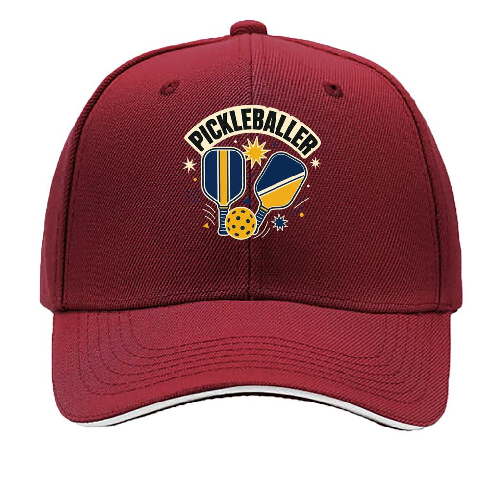 Retro Pickleball Rally Sports Emblem Sandwich Baseball Cap Sun Cap Outdoor Workouts Hat